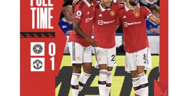 Ini merupakan kemenangan ketiga berturut-turut dicatat MU usai mengawali Liga Inggris dengan dua kekalahan sampai sempat menghuni juru kunci. Foto: Twitter