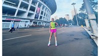 Nia Ramadhani saat lari di kawasan Geloran Bung Karno, Senayan, Jakarta Pusat. Foto: Instagram Nia Ramadhani
