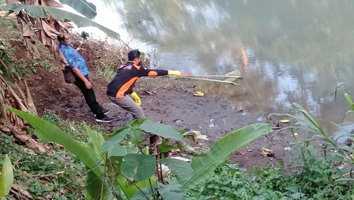 Lokasi korban tenggelam di Sungai Samblong, Kelurahan Sangkaragung, Kecamatan Jembrana Bali, Jumat (2/9/2022).