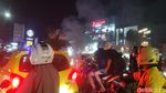 Kondisi Lalin Macet saat Demo Mahasiswa Tolak Kenaikan BBM di Makassar