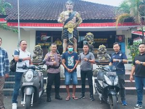 Pencuri Motor Matic Terekam CCTV di Ubud Diringkus Polisi
