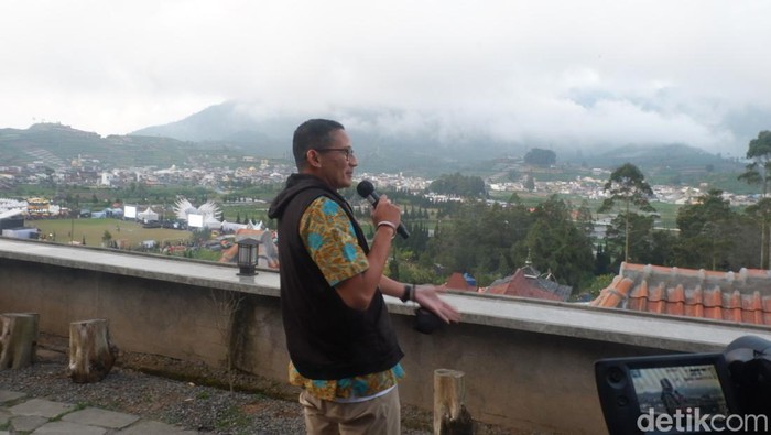 Menparekraf Sandiaga Uno di Dieng, Sabtu (4/9/2022).