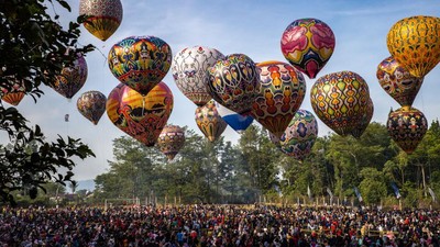 Meriah Festival Balon Udara di Wonosobo, Begini Potretnya