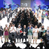 Di catwalk Danjyo Hiyoji x 3Second, Bonge berbagi panggung dengan Al Ghazali. Penampilan Al tersebut menjadi yang perdana setelah putus cinta dari Alyssa Daguise. (Foto: Dok. JF3)