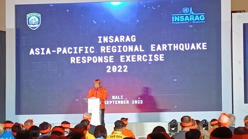 Basarnas menggelar latihan kesiapsiagaan tanggap bencana melalui event internasional INSARAG AP ERE di Nusa dua