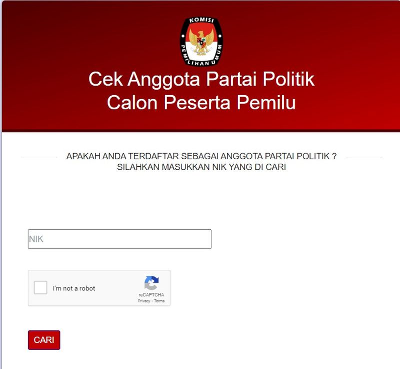 Cek Anggota Parpol (Tangkapan layar https://infopemilu.kpu.go.id/)