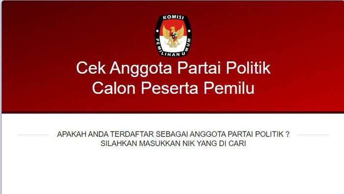 Cek Anggota Parpol (Tangkapan layar https://infopemilu.kpu.go.id/)