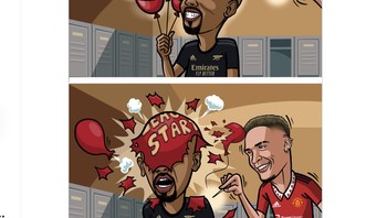 Memulai Liga Inggris dengan sempurnya, akhirnya Arsenal tersandung Manchester United. Foto: Twitter