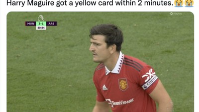 Fans MU Senam Jantung Lihat Maguire Masuk Lawan Arsenal