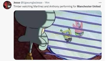 Timber melihat Martinez dan Anthony berkibar di MU. Foto: Twitter