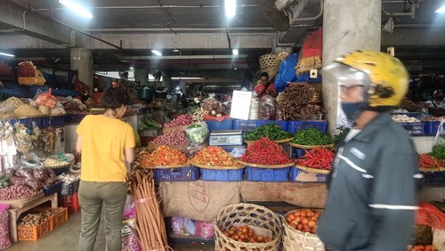 Suasana di Pasar Badung, Jalan Sulawesi No 1 Denpasar pada Senin (5/9/2022).
