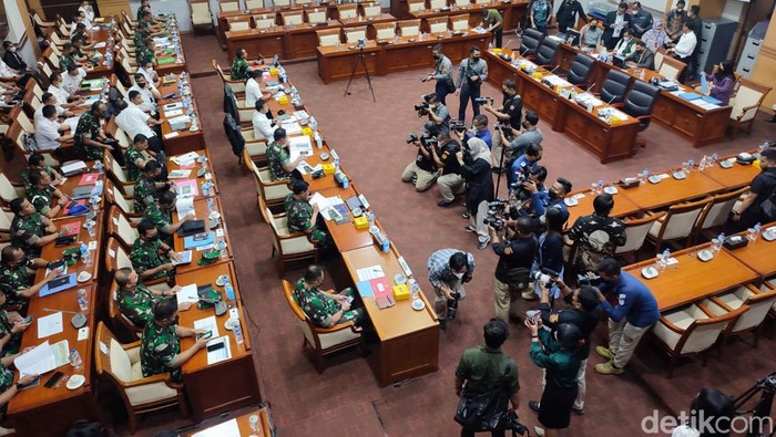 Rapat Komisi I DPR dengan Panglima TNI Jenderal Andika, Senin (5/9/2022). (Nahda Rizki Utami/detikcom).
