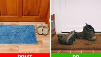 Taruh sepatu laki-laki di depan rumah, kalau perlu sepatu yang bentuknya cowok banget kayak sepatu boot. Foto: Dok. Brightside
