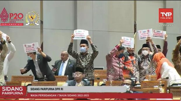 Fraksi PKS Walkout dari Sidang Paripurna DPR (Tangkapan Layar)