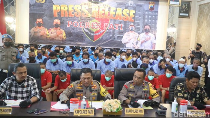 Konferensi pers di Mapolres Pati, Selasa (6/9/2022).