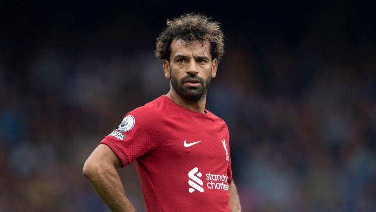 Mohamed Salah LIVERPOOL, ENGLAND - SEPTEMBER 03: Mohamed Salah of Liverpool in action during the Premier League match between Everton FC and Liverpool FC at Goodison Park on September 3, 2022 in Liverpool, United Kingdom. (Photo by Visionhaus/Getty Images)