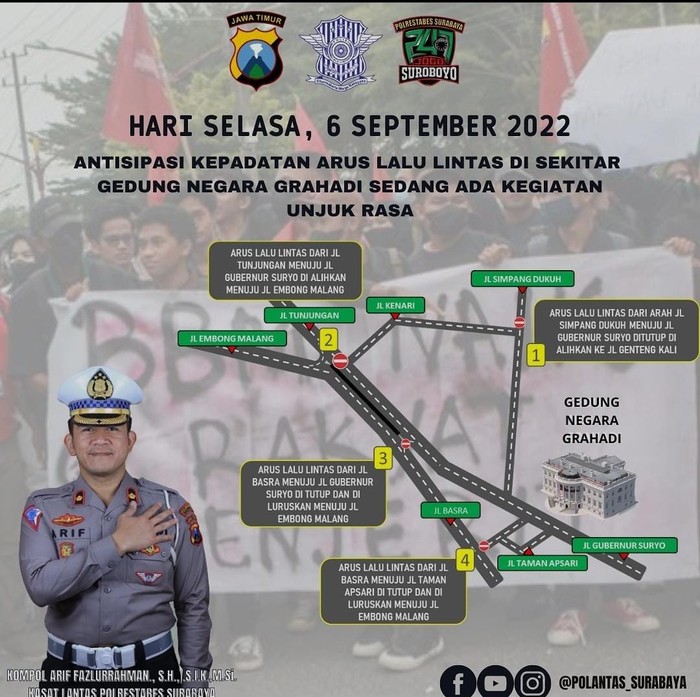pengalihan arus lalu lintas saat demo tolak kenaikan bbm