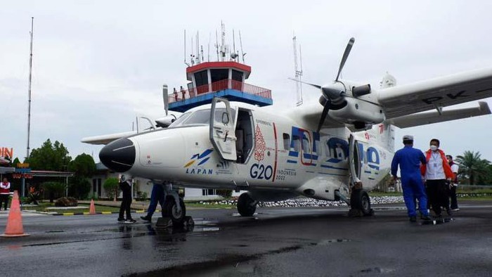 PTDI memamerkan pesawat N219 Nurtanio di di Belitung. Ajang ini dalam rangka Side Event Presidensi G20.