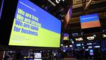 Foto Presiden Ukraina Buka Perdagangan Bursa New York