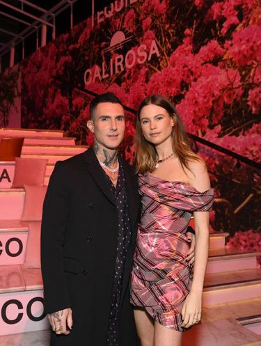 MIAMI BEACH, FL - FEBRUARY 24: Behati Prinsloo and Adam Levine at the Calirosa Tequila Sunset Happy Hour at South Beach Wine & Food Festival on February 24th, 2022 in Miami Beach, Florida. (Photo by Manny Hernandez/Getty Images)