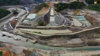 Saat ini progres bendungan bernilai Rp 2,08 triliun tersebut sebesar 42% dan ditargetkan bisa rampung pada akhir 2023. Foto: Dok. Kementerian PUPR