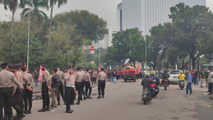 Demo di Patung Kuda, Jakpus, membubarkan diri, Rabu (7/9/2022).