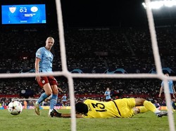 Dibantu dengan kontribusi Haaland, Man City pulang dari markas Sevillla dengan kemengan 4-0. Foto: PA Images via Getty Images/Nick Potts - PA Images
