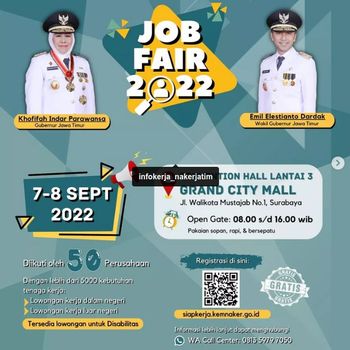 Ada 5.000 lebih lowongan kerja (loker) untuk warga Jatim. Loker tersebut untuk penempatan dalam dan luar negeri.