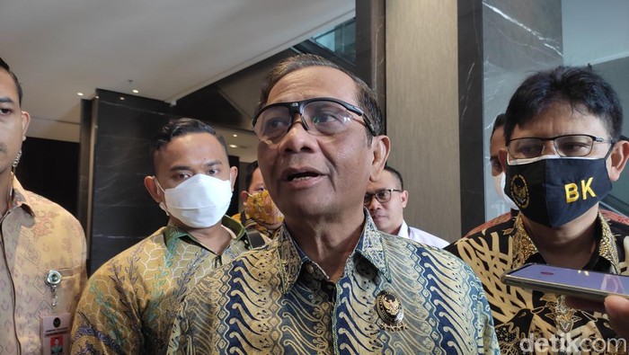 Mahfud MD saat hadir di diskusi RKUHP di Kota Bandung, Jawa Barat.