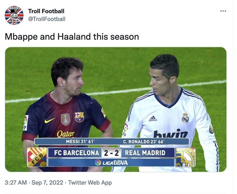 Meme Mbappe dan Haaland