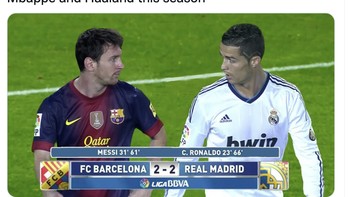 Rivalitas Mbappe dan Haaland berpotensi seperti Messi dan Ronaldo zaman dulu. Foto: Twitter