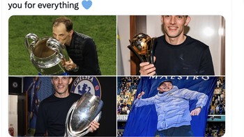 Thomas Tuchel pergi sebagai legenda Chelsea, tulis akun ini. Foto: Twitter