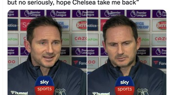 Apakah Frank Lampard langsung berharap dia kembali diminta jadi pelatih Chelsea? Foto: Twitter