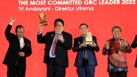 PT Pelni (Persero) menerima penghargaan TOP GRC Awards 2022 #Star4 dan Direktur Utama PT Pelni Tri Andayani sebagai The Most Committed GRC Leader 2022 dalam ajang TOP Governance, Risk & Compliance (TOP GRC) 2022. Penghargaan diterima oleh Direktur Keuangan & Manajemen Risiko Andy S Bratamihardja dan Vice President Manajemen Risiko dan Kepatuhan Tatang R Dasuki di Jakarta, Selasa Malam (6/9).