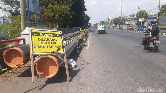 Lokasi kejadian semburan lumpur di Jalan Siliwangi, Semarang, Rabu (7/8/2022).