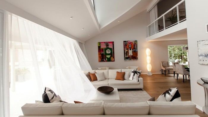 Ilustrasi ruang keluarga minimalis.