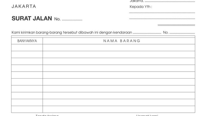 10 Contoh Surat Jalan Pengiriman Barang Beserta Formatnya