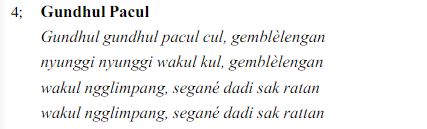 Contoh tembang dolanan.