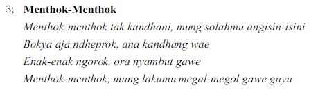 Contoh tembang dolanan.