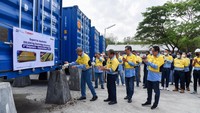 Pelepasan bahan peledak DAHANA ke Australia ini dipimpin langsung oleh Direktur Utama PT DAHANA Wildan Widarman, di Fasilitas Kontainer Kargo Ekspor Kawasan Energetic Material Center (EMC) DAHANA.    