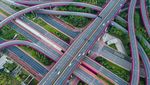 Wow... Bunga Bougenville Bikin Simpang Susun di China Makin Cantik