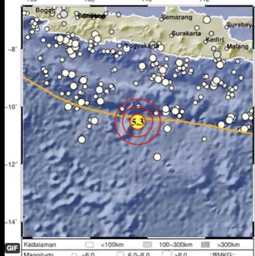 Gempa km BaratDaya GUNUNGKIDUL-DIY (Dok. BMKG)