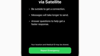 Ada fitur koneksi dengan satelit saat emergency. Foto: Apple