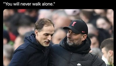 Ramai Meme Ledek Klopp, Kalah seperti Tuchel demi Bilang YNWA