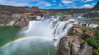 Lanskap indah ini ada di Air Terjun Shoshone atau Niagara Barat di Idaho, pada 24 Mei 2021 lalu.