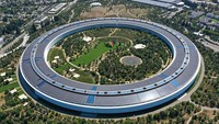 CUPERTINO, CA - SEPTEMBER 7: An aerial view of Apple Park is seen in Cupertino, California, United States on September 7, 2022. (Photo by Tayfun Coskun/Anadolu Agency via Getty Images)