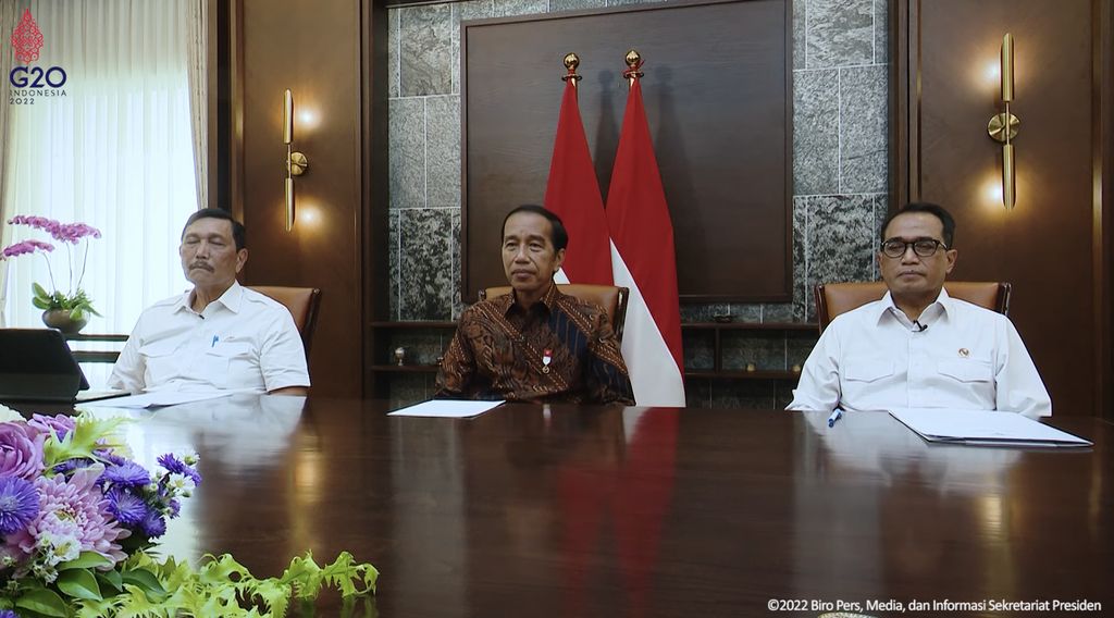 Pernyataan Presiden Jokowi soal Kesepakatan Penyesuaian Flight Information Region, 7 September 2022 (Tangkpan Layar Sekretariat Presiden)