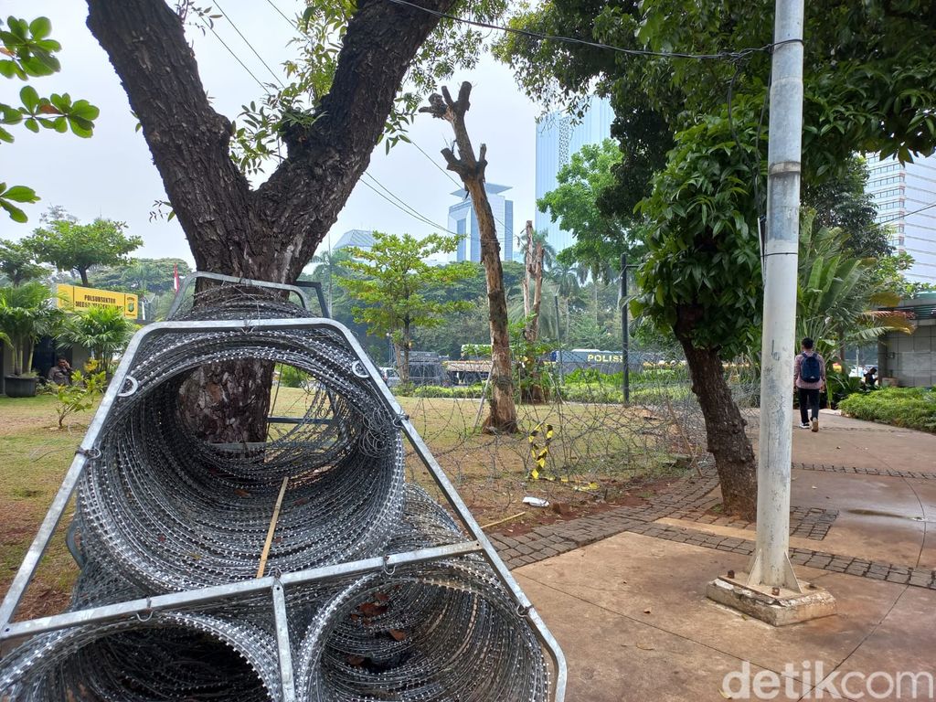 Persiapan pengamanan demonstrasi nanti siang, 8 September 2022. (Anggi Muliawati/detikcom)