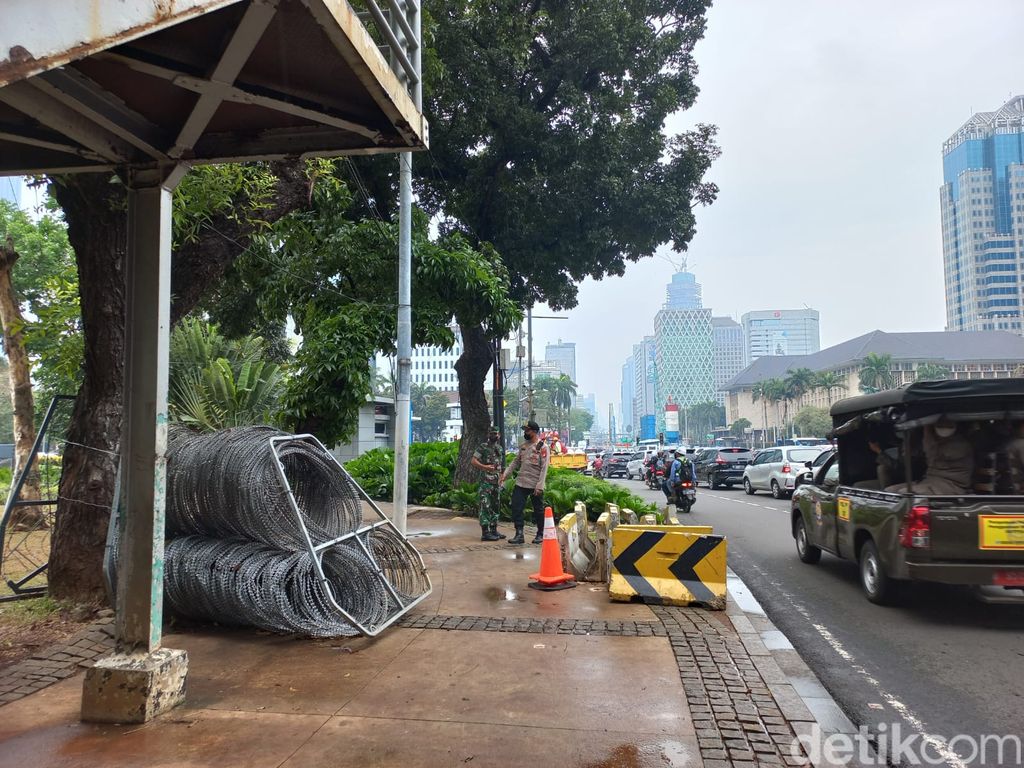 Persiapan pengamanan demonstrasi nanti siang, 8 September 2022. (Anggi Muliawati/detikcom)