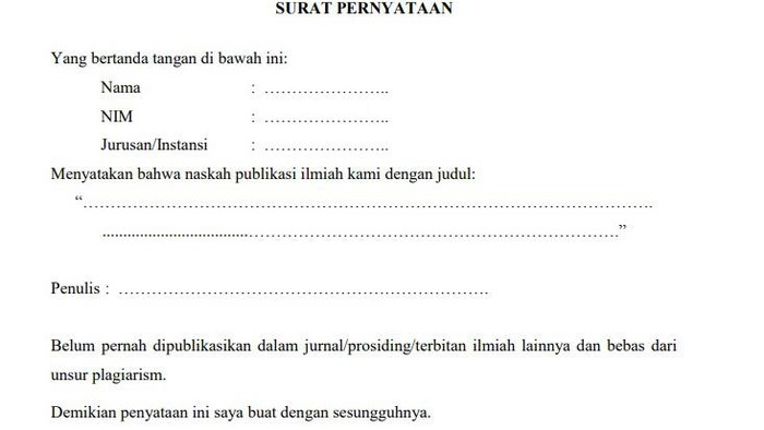 Contoh surat pernyataan.